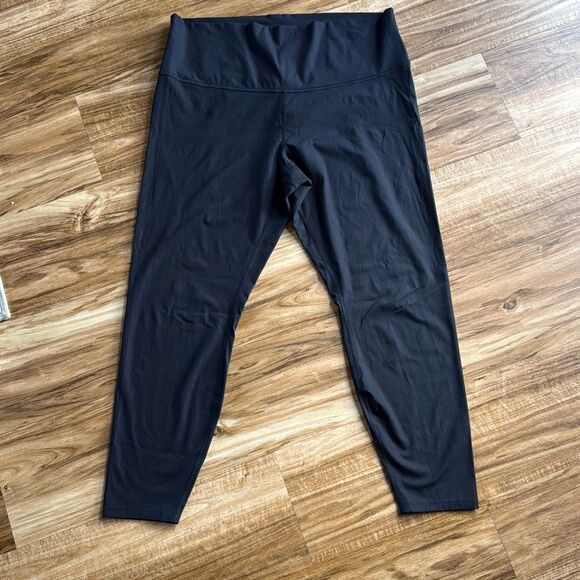 All in motion Black Ribbed Everyday High Rise Leggings 7/8 Size XXL - Picture 3 of 6